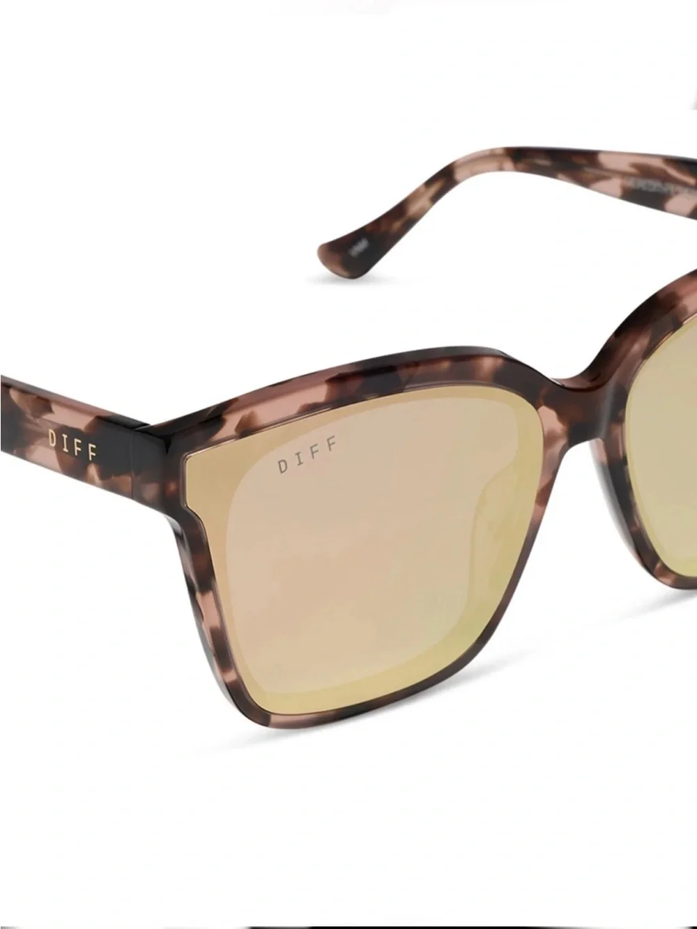 DIFF Meredith II Sunglasses Himalayan Tortoise Frame Taupe Mirror Lens NWT